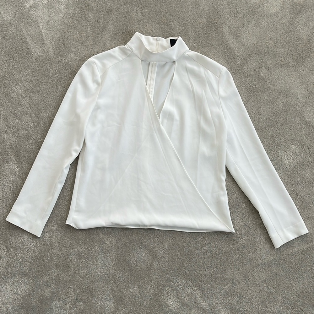 Intermix white wrap blouse, size S